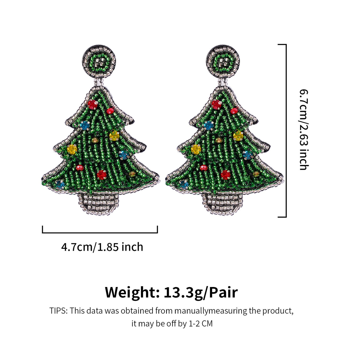 Pendientes de Mostacilla Árbol de Navidad NOELIA • Edición Festiva