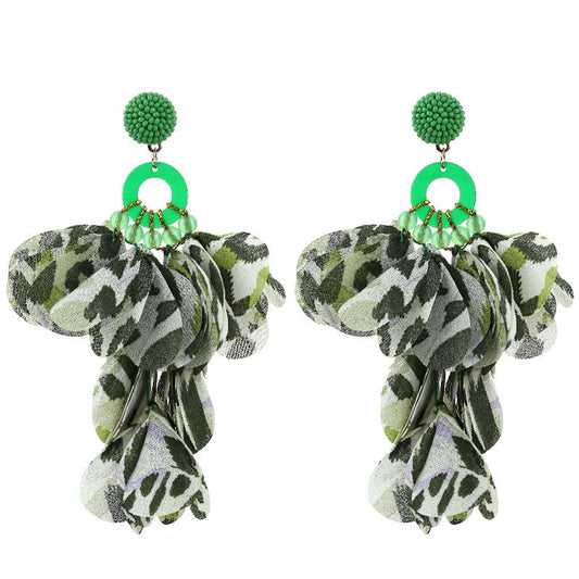 Pendientes Florales con Fleco de Leopardo Layla • Estilo Bold