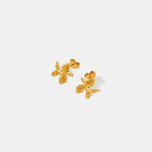 Pendientes de Perrito en Titanio Bañado en Oro 18K • Diseño Exclusivo