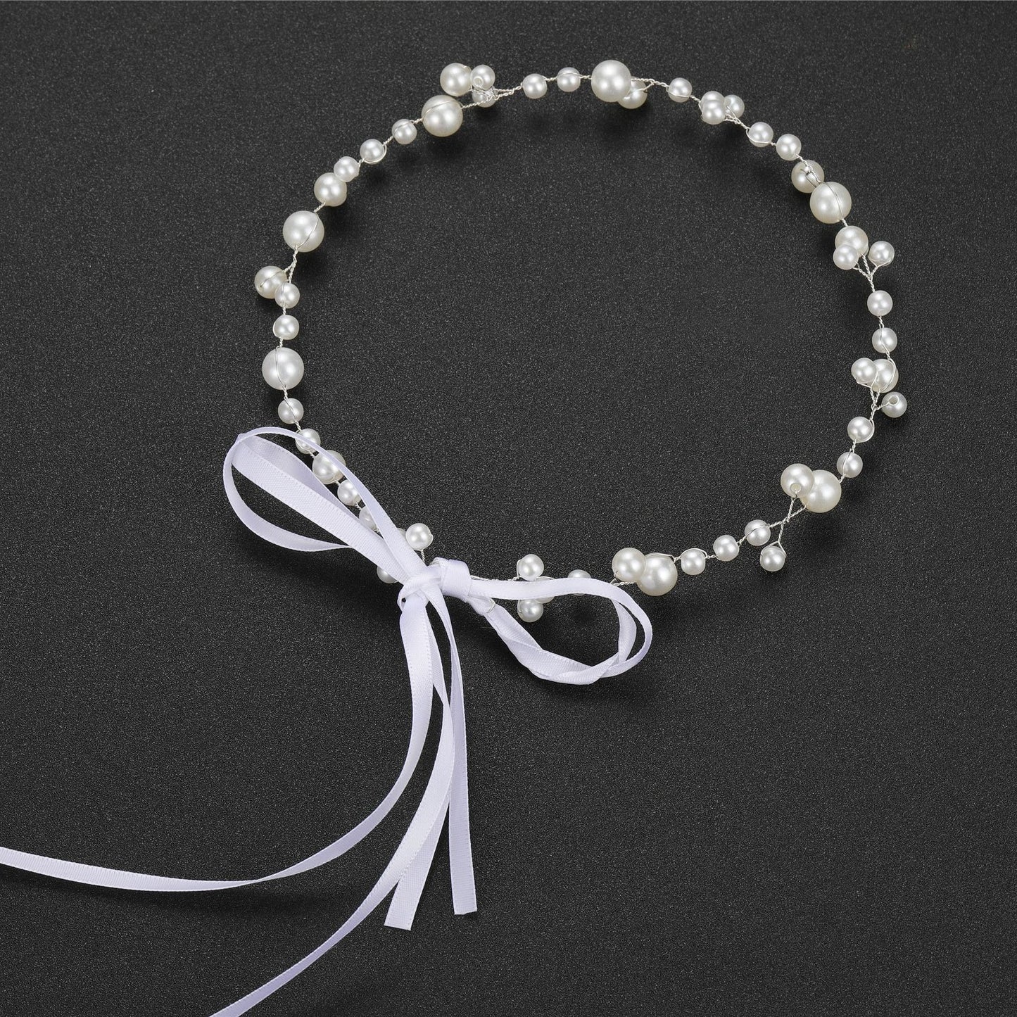 Diadema Flexible de Perlas SABELA • Accesorio de Cabello