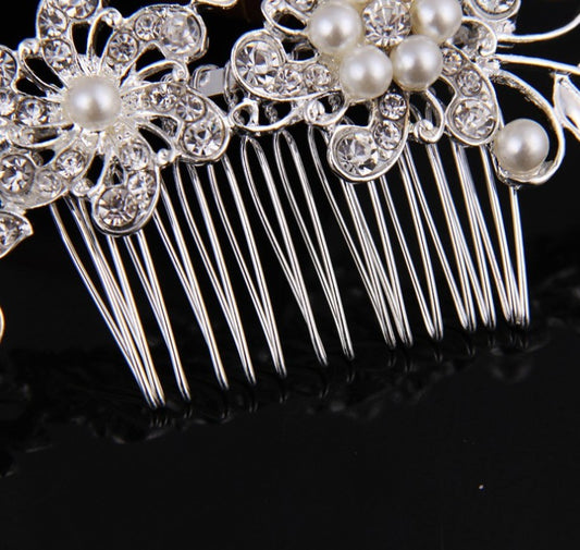 Peineta Nupcial de Perlas y Pedrería PERLA • Accesorio de Boda