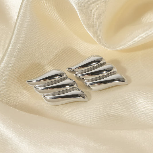 Pendientes de Diseño Vintage Bañados en Oro 18K SILVIA • Acero Inoxidable
