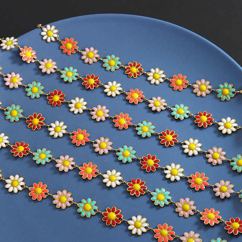 Pulsera de Flor Esmaltada CELIA • Acero de Titanio
