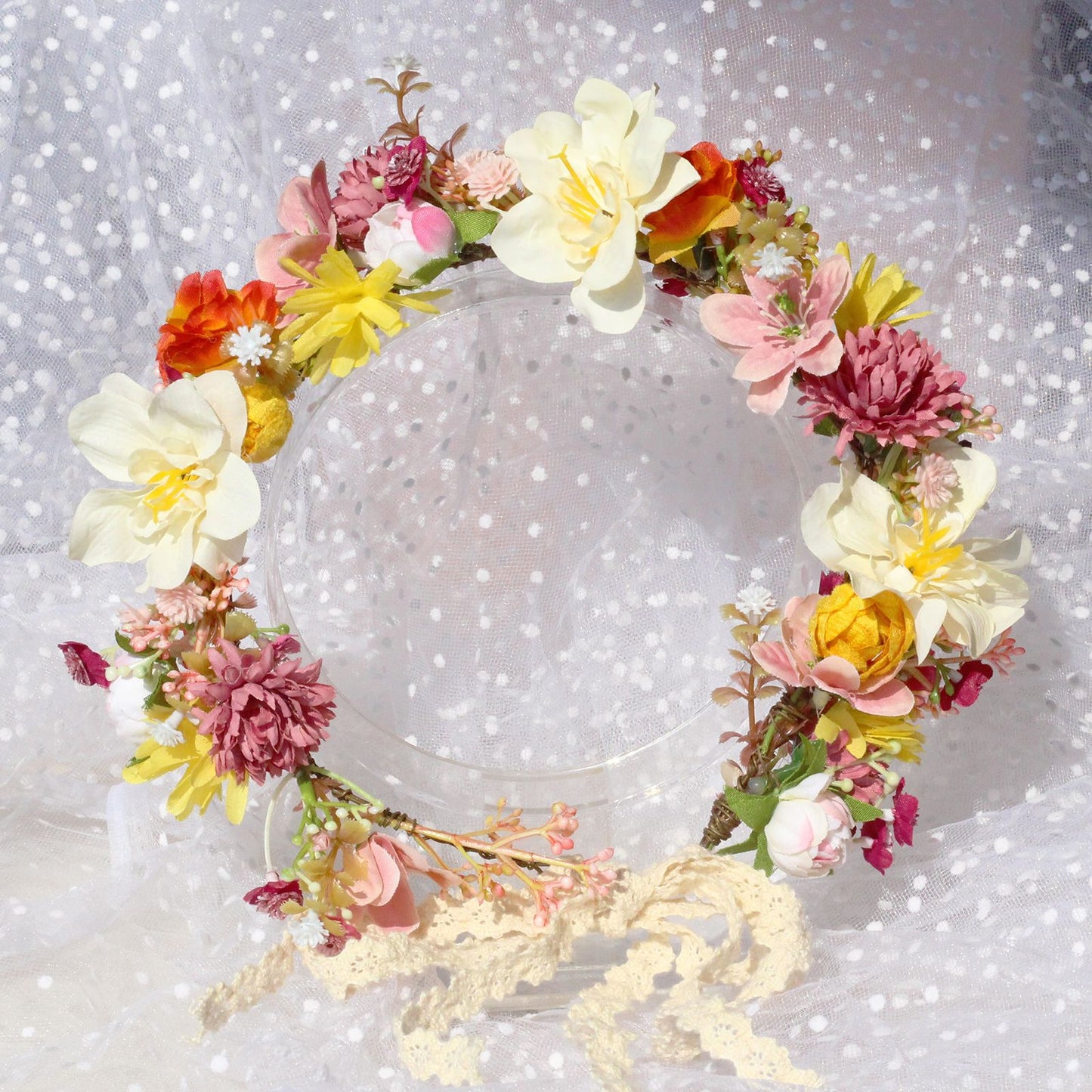 Corona de Flores Otoñales LUCÍA • Accesorio de Cabello