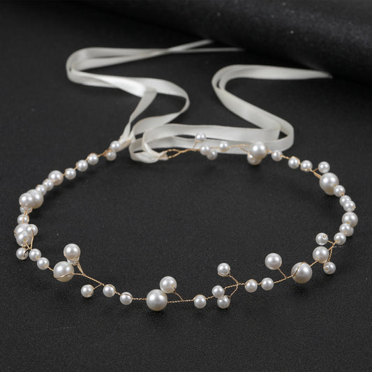 Diadema Flexible de Perlas SABELA • Accesorio de Cabello