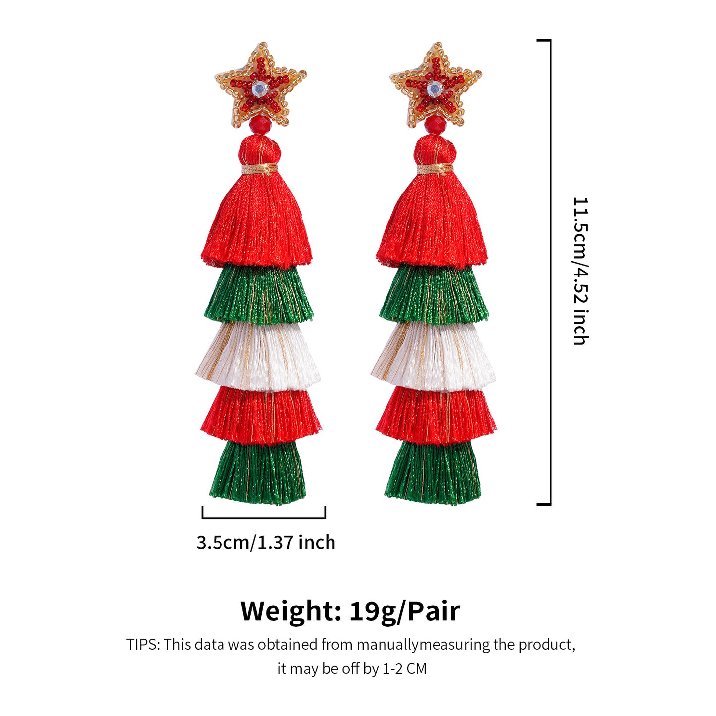 Pendientes de Mostacilla Árbol de Navidad NOELIA • Edición Festiva