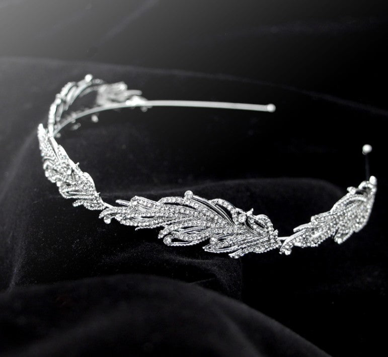 Diadema de Novia Fina Platinada JULIA • Accesorio de Cabello