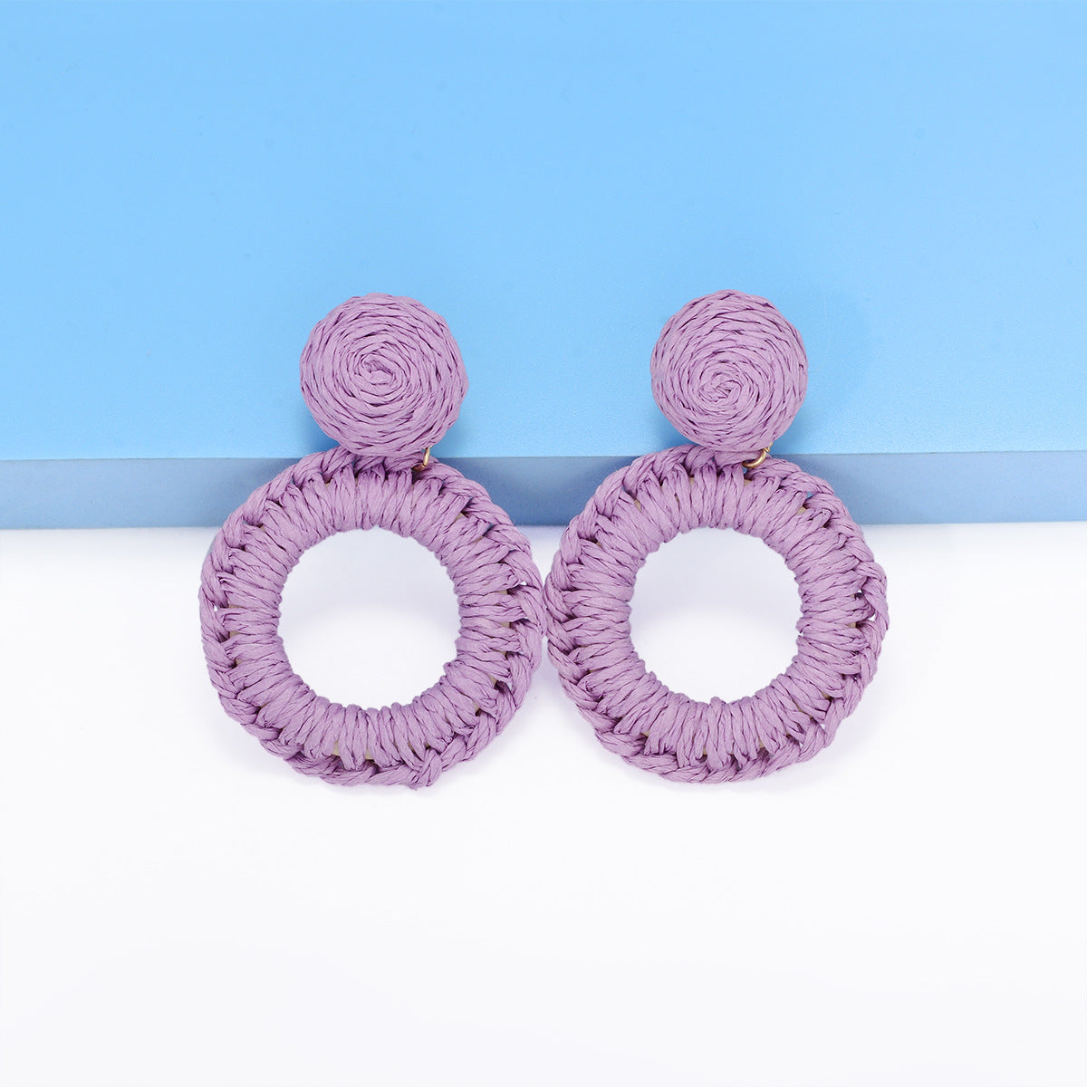 Pendientes de Rafia Trenzada OLIVIA • Estilo Playero para el Verano