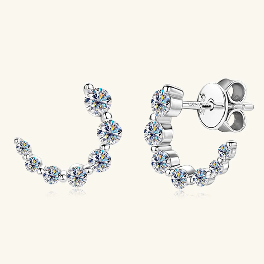 Pendientes de Botón DIANA • Plata y Moasánita