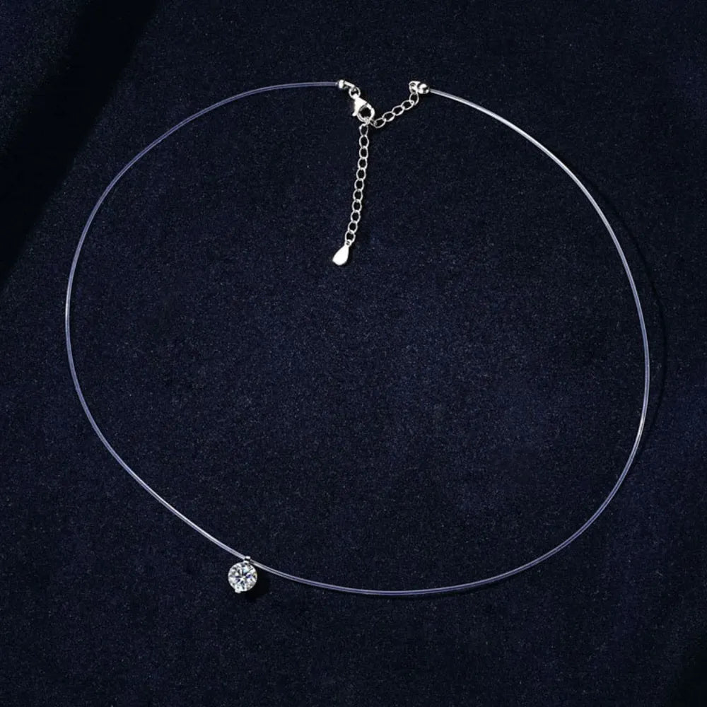Collar Stella | Punto de Luz Flotante con Moissanita 1ct