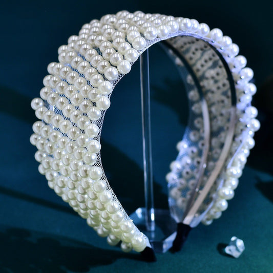 Diadema Nupcial de Perlas y Brillantina MARTINA • Accesorio de Cabello