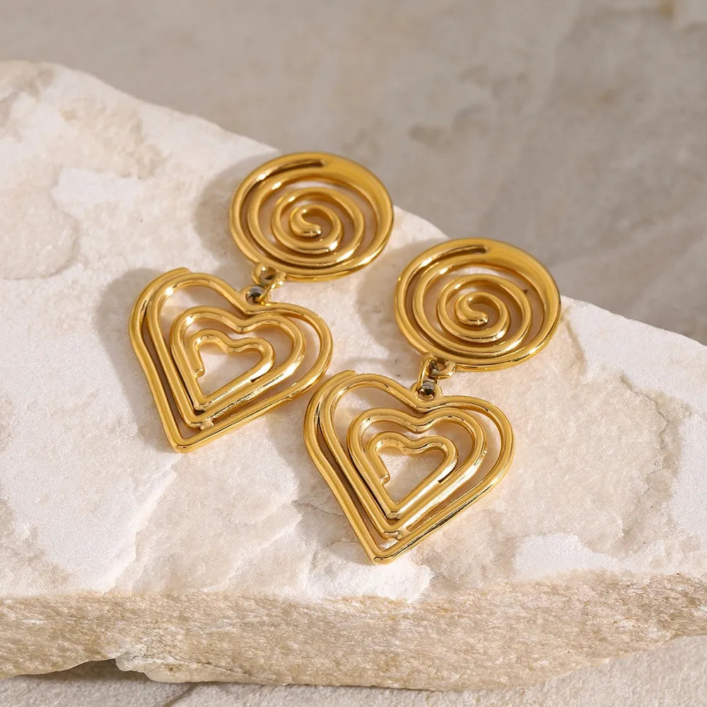 Pendientes de Corazón en Acero Inoxidable • Amor Minimalista