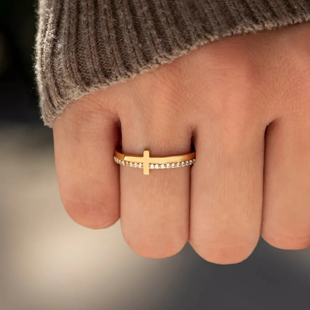 Anillo de Cruz JULIA • Plata de Ley