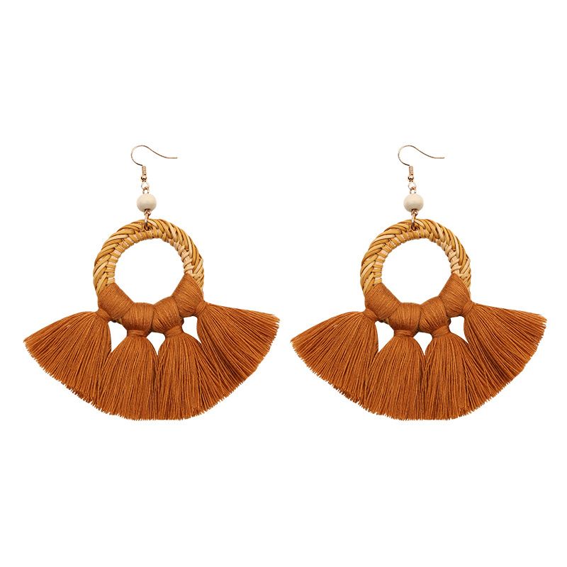 Pendientes Étnicos de Hilo y Ratán INÉS • Estilo Boho
