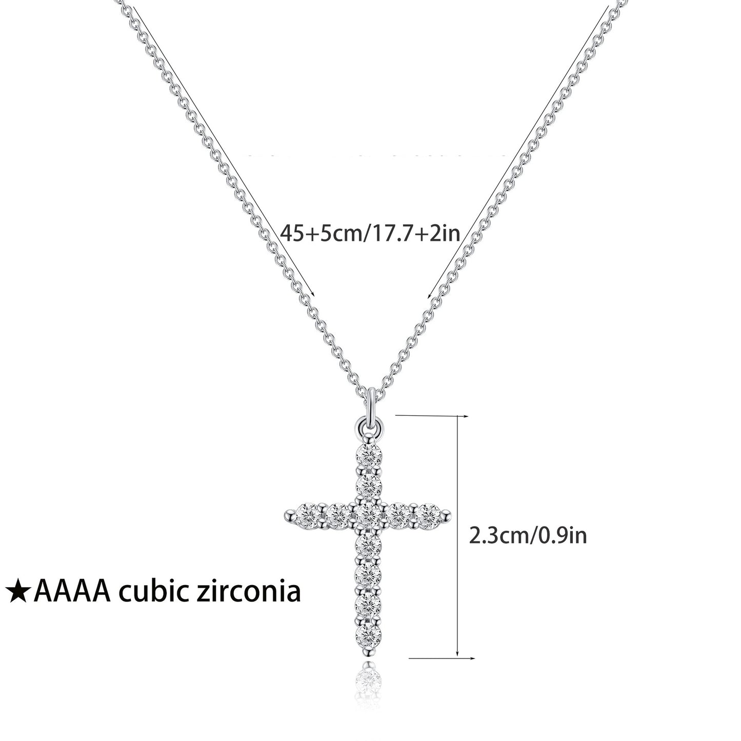 Collar de Cruz con Zirconia Bañado en Oro 18K y Platino • Lujo y Fe