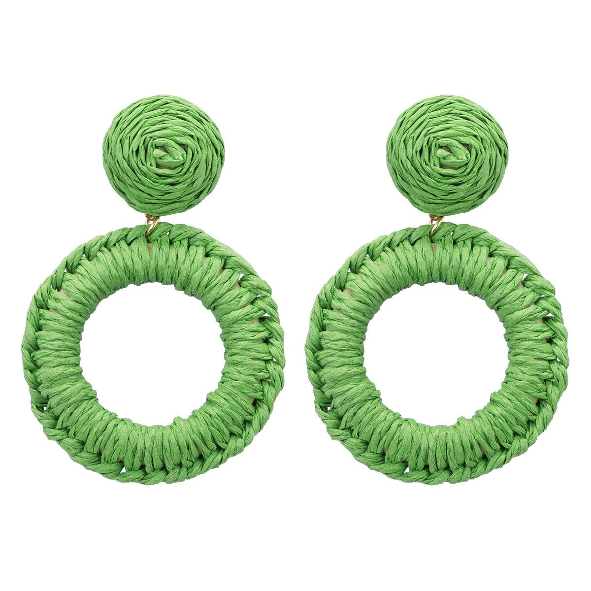 Pendientes de Rafia Trenzada OLIVIA • Estilo Playero para el Verano