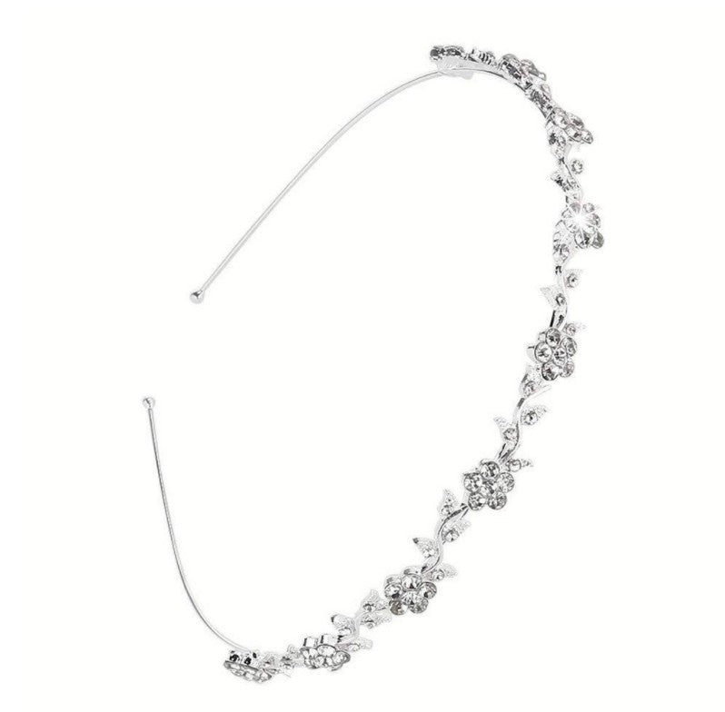 Diadema Nupcial de Flor de Ciruelo con Pedrería FLOR • Tocado de Novia