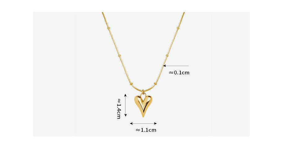 Collar con Dije de Corazón Bañado en Oro 18K PALOMA • Acero de Titanio