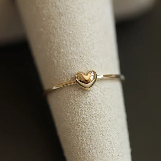 Anillo Mía | Corazón Voluminoso en Plata 925 y Oro 14K