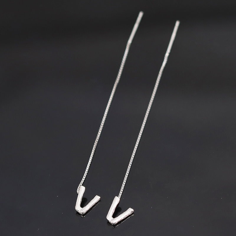 Pendientes de Inicial colgante MIA • Plata de Ley