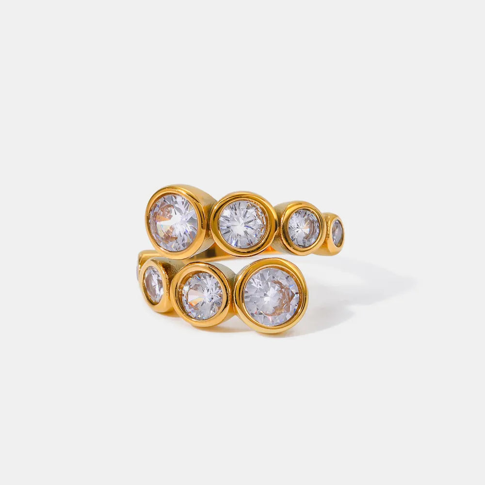 Anillo Bypass con Zirconia en Acero Inoxidable • Diseño Cruzado