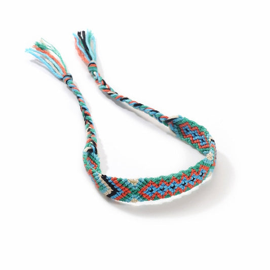 Pulsera de Algodón Étnica ELENA • Estilo Boho Hecha a Mano