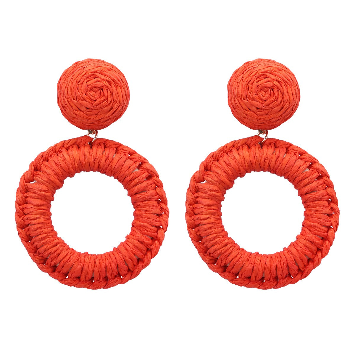 Pendientes de Rafia Trenzada OLIVIA • Estilo Playero para el Verano