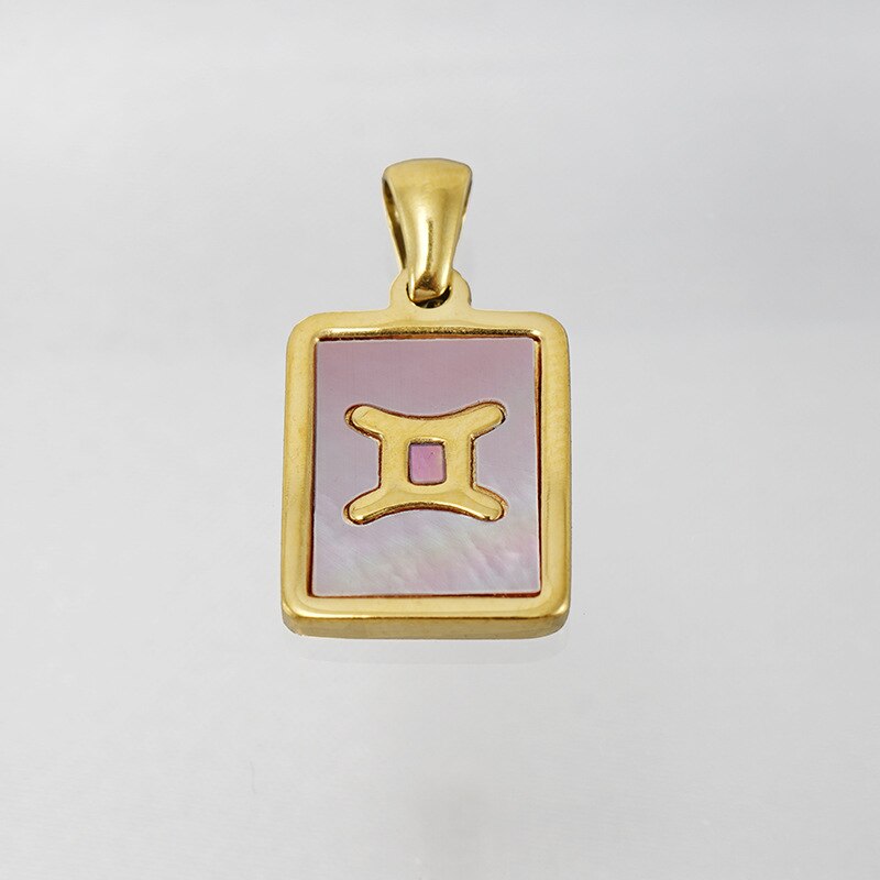 Collar Gargantilla de Constelación del Zodiaco con Concha Rosa • Acero Bañado en Oro 18K
