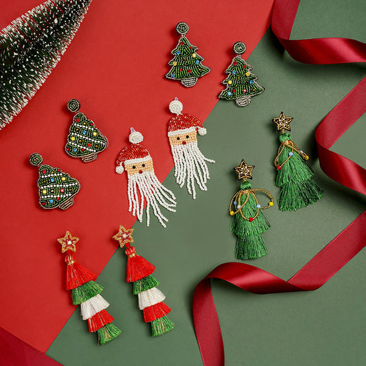 Pendientes de Mostacilla Árbol de Navidad NOELIA • Edición Festiva