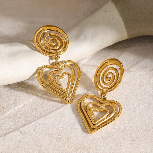 Pendientes de Corazón en Acero Inoxidable • Amor Minimalista