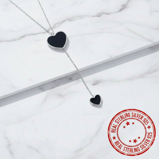 Collar Valentina | Corazón Esmaltado en Plata 925 y Platino
