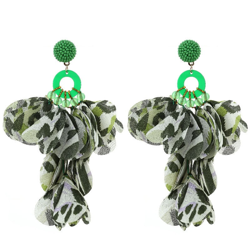 Pendientes Florales con Fleco de Leopardo Layla • Estilo Bold