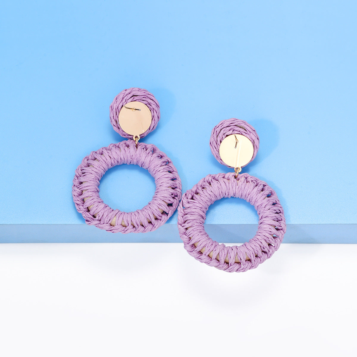 Pendientes de Rafia Trenzada OLIVIA • Estilo Playero para el Verano