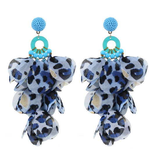 Pendientes Florales con Fleco de Leopardo Layla • Estilo Bold