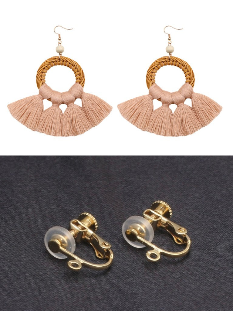 Pendientes Étnicos de Hilo y Ratán INÉS • Estilo Boho