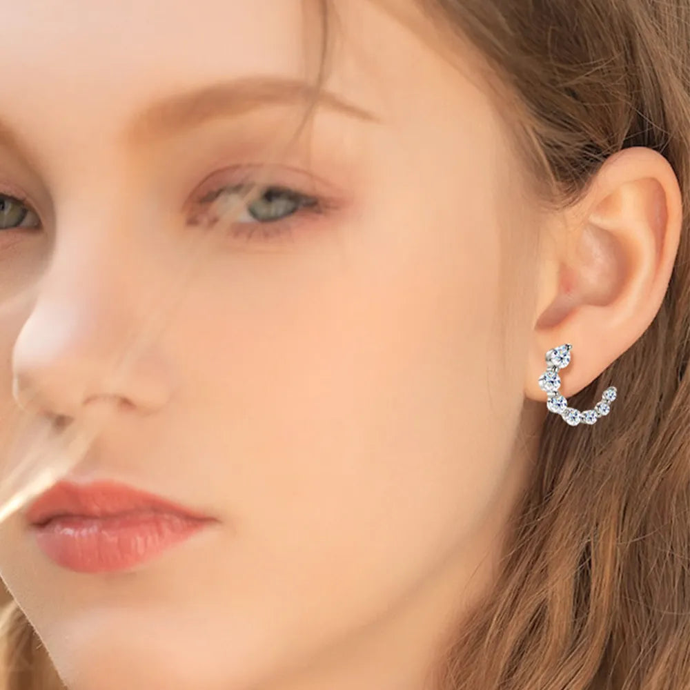 Pendientes de Botón DIANA • Plata y Moasánita