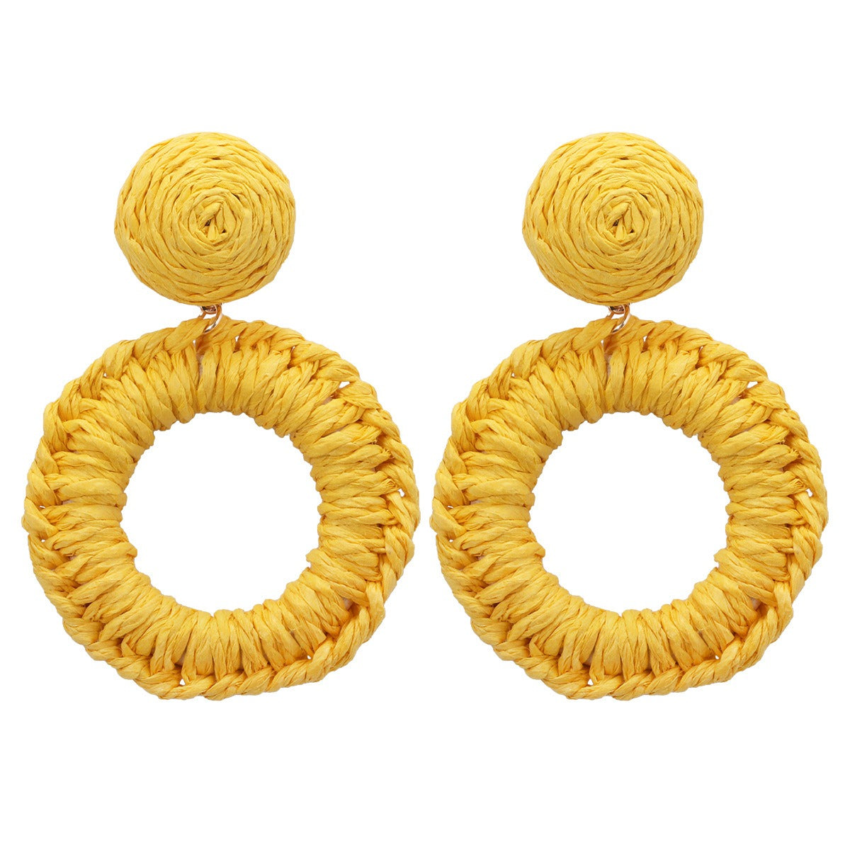 Pendientes de Rafia Trenzada OLIVIA • Estilo Playero para el Verano