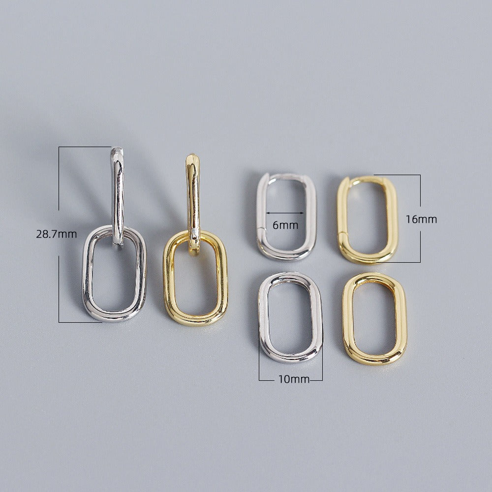 Pendientes Ovalados VALERIE • Plata de Ley y baño de Oro 18k