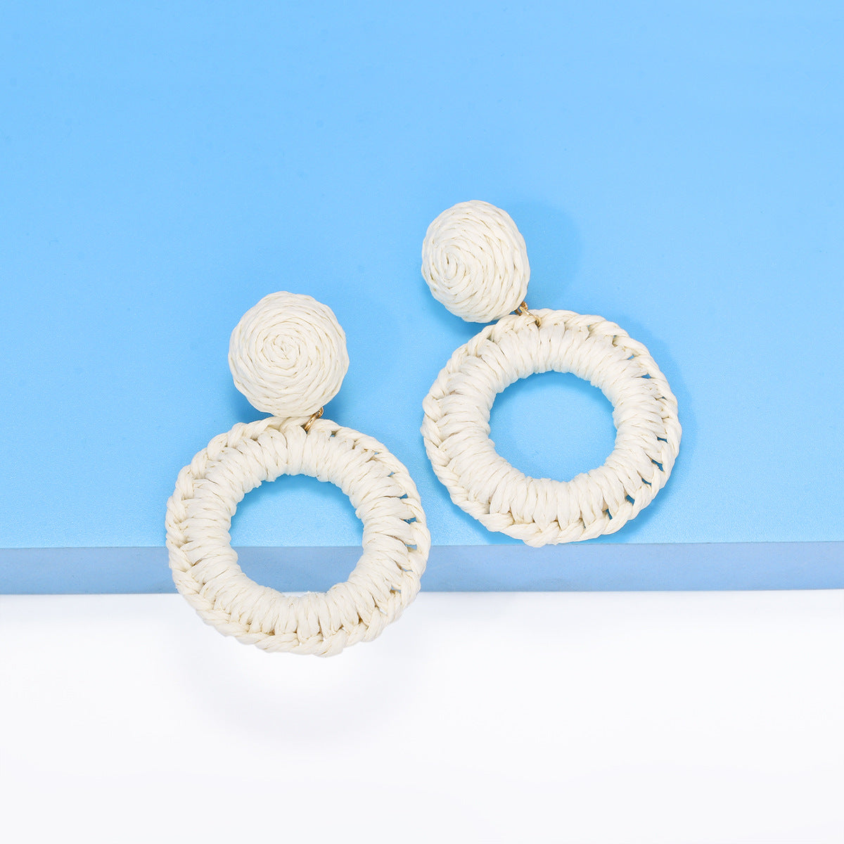 Pendientes de Rafia Trenzada OLIVIA • Estilo Playero para el Verano