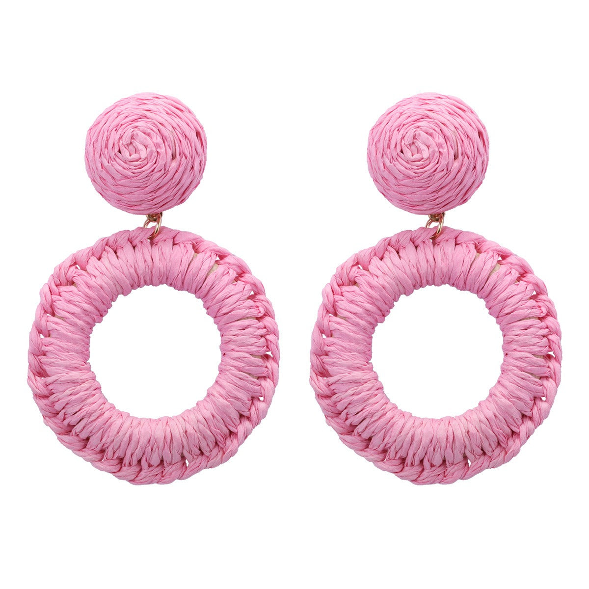 Pendientes de Rafia Trenzada OLIVIA • Estilo Playero para el Verano