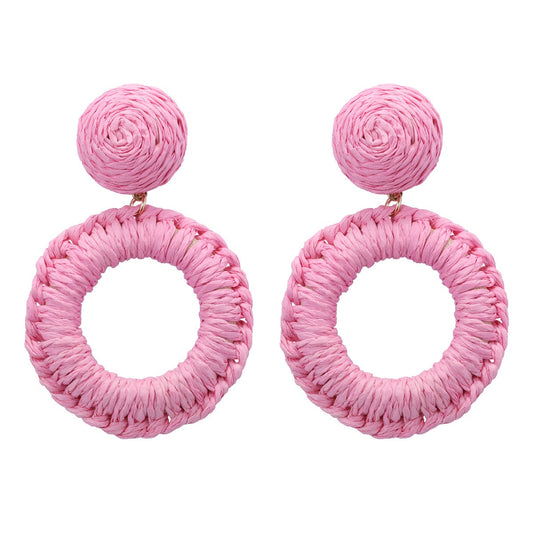 Pendientes de Rafia Trenzada OLIVIA • Estilo Playero para el Verano