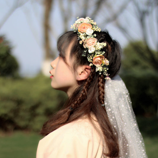 Corona Nupcial de Rosas JULIETA • Accesorio de Cabello