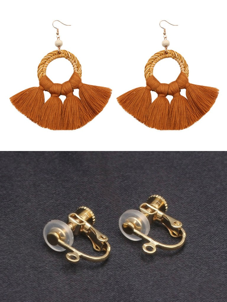 Pendientes Étnicos de Hilo y Ratán INÉS • Estilo Boho