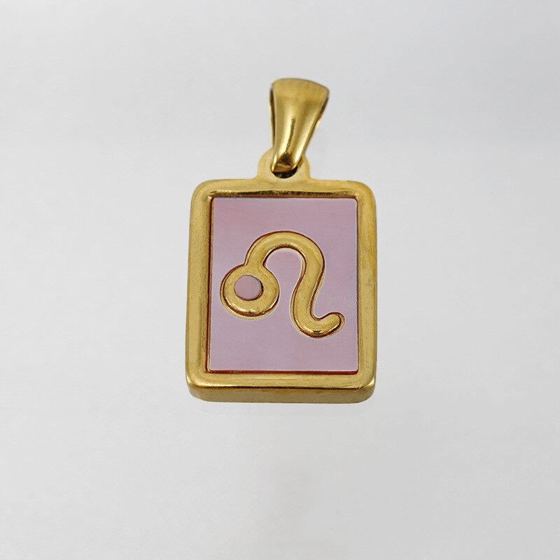 Collar Gargantilla de Constelación del Zodiaco con Concha Rosa • Acero Bañado en Oro 18K
