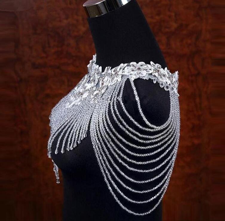 Bolero Nupcial Blanco con Apliques de Cristal LUNA • Accesorio de Novia