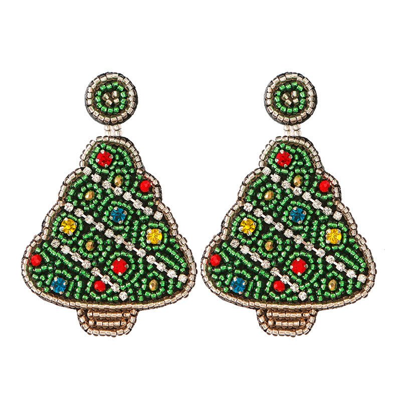 Pendientes de Mostacilla Árbol de Navidad NOELIA • Edición Festiva