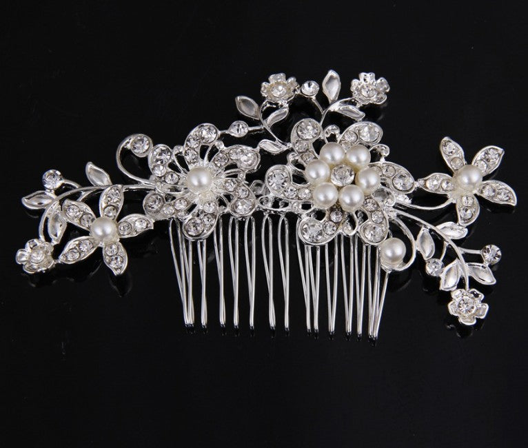 Peineta Nupcial de Perlas y Pedrería PERLA • Accesorio de Boda