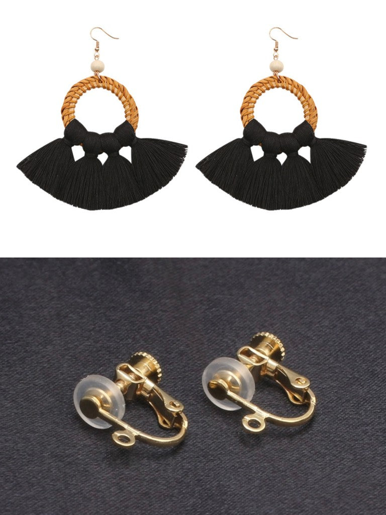 Pendientes Étnicos de Hilo y Ratán INÉS • Estilo Boho