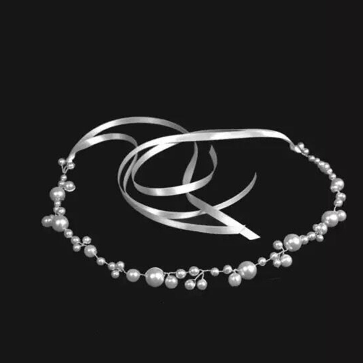 Diadema Flexible de Perlas SABELA • Accesorio de Cabello