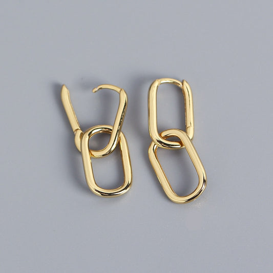 Pendientes Ovalados VALERIE • Plata de Ley y baño de Oro 18k